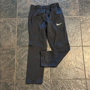 Nike Kids Black Joggers with White Swoosh polar fleece dri-fit